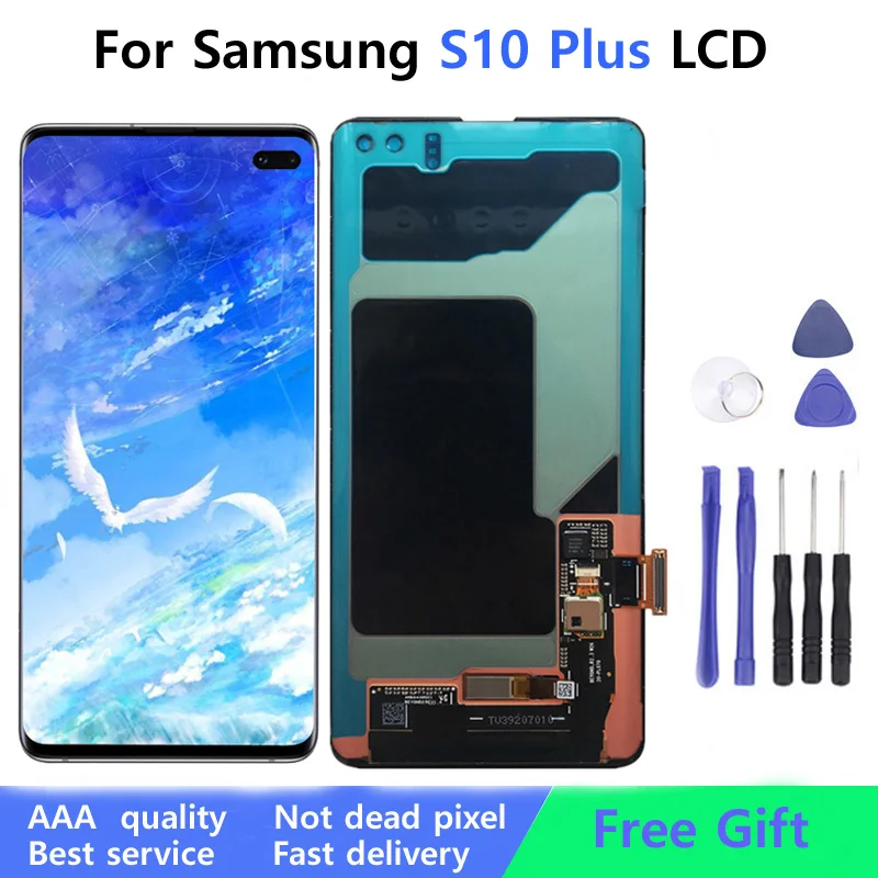 Оригинальный ЖК-дисплей с рамкой для SAMSUNG Galaxy S10 Plus дисплей сенсорный экран