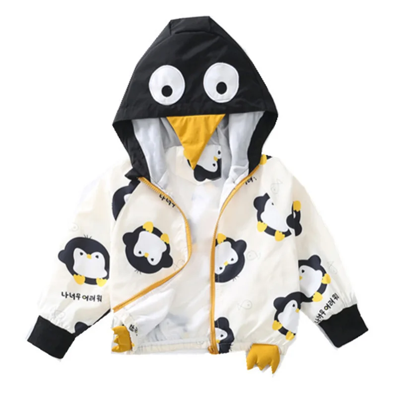 

toddler trench jacket cute cartoon animal jacket coat for 9month-6years kid boys girls penguin fashion outerwear clothes