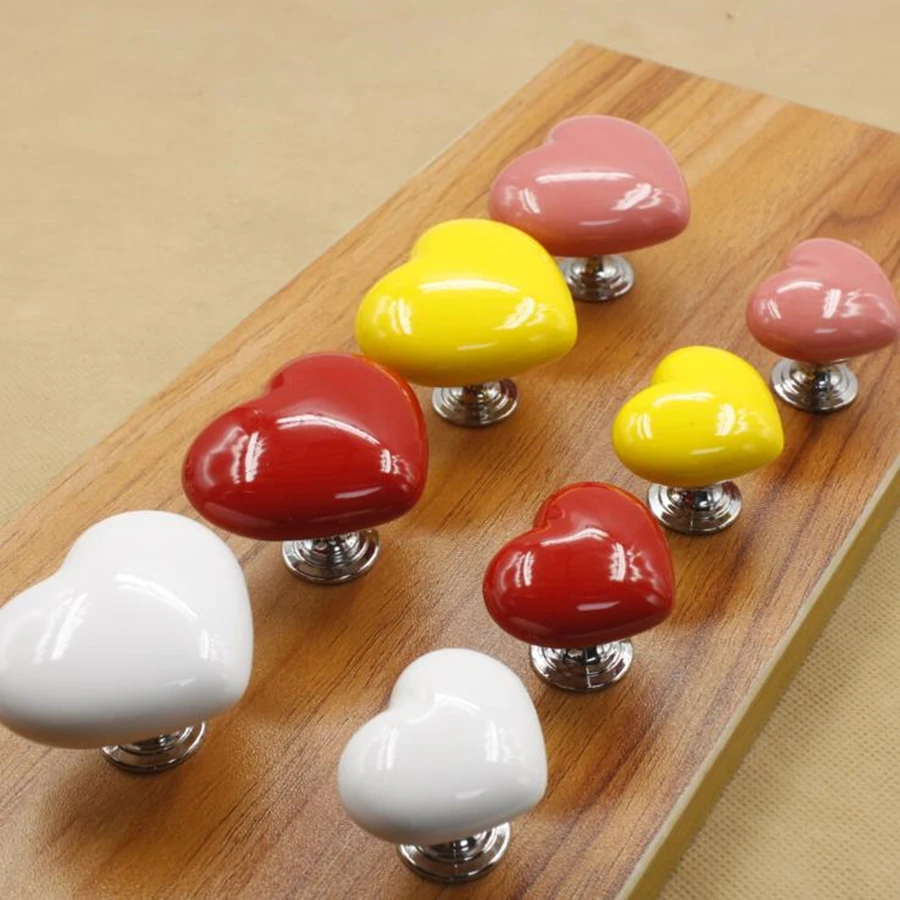 

Цветные керамические ручки в форме сердца, 37 мм, 51 мм