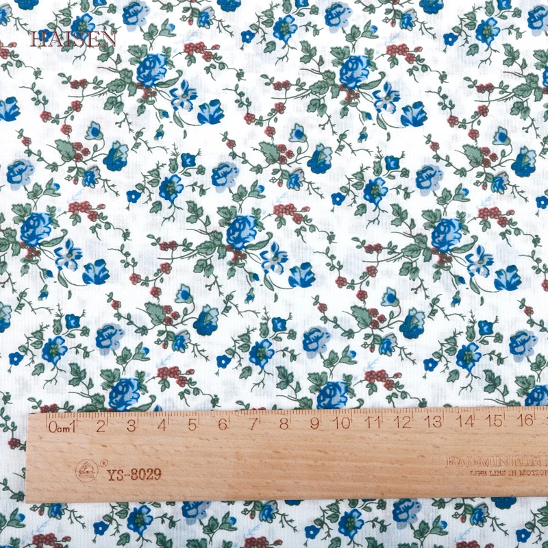 Haisen цветочный принт хлопок поплин простая ткань сделай сам стеганый и швейный