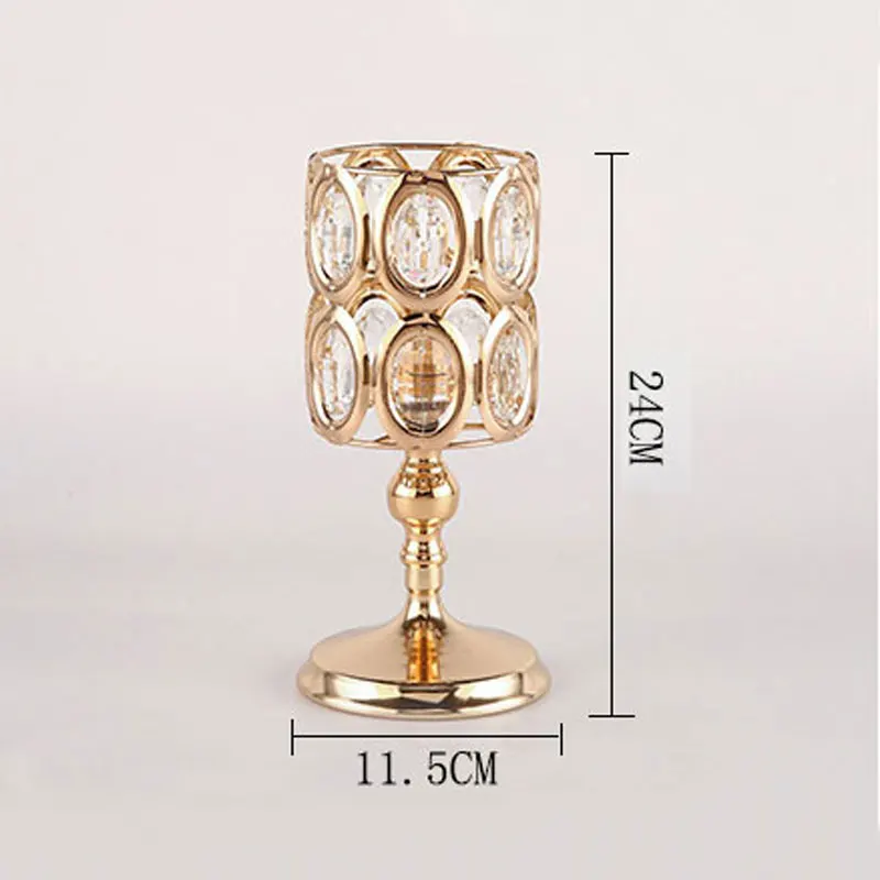 Европейский стиль кованые металлические хрустальные подсвечники Свадебный