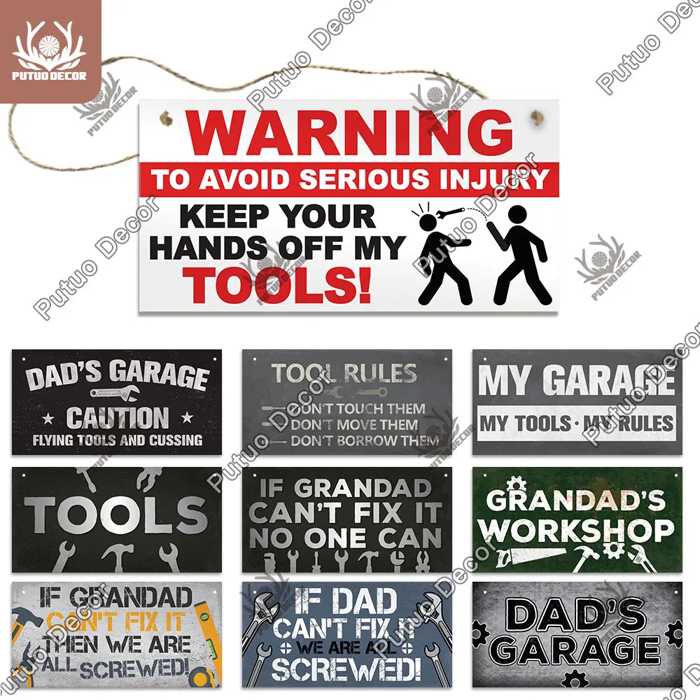 Декоративные инструменты Putuo деревянные вывески для гаража подвесные