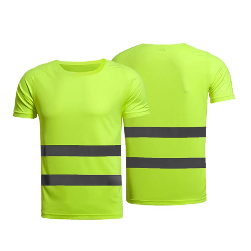 Быстросохнущая Ночная защитная Рабочая Рубашка летняя Светоотражающая футболка
