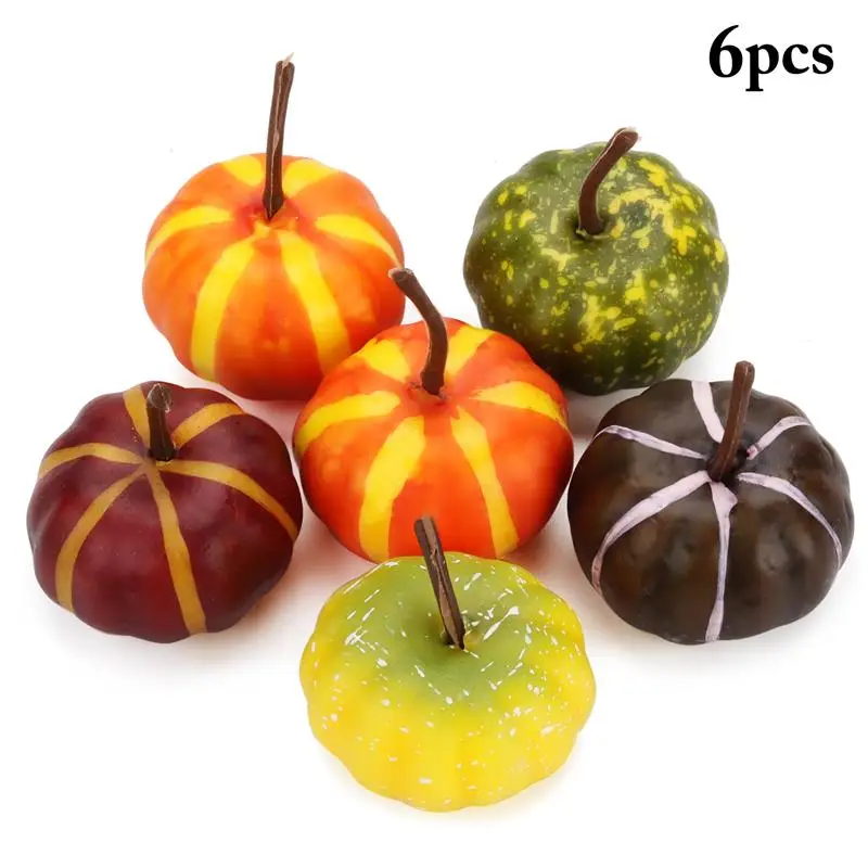 6 шт. Мини искусственная Тыква имитация растительный Хэллоуин украшения для дома