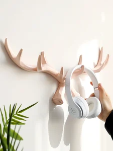 Вешалка из смолы с рогом оленя в скандинавском стиле, настенная вешалка с крючками для ключей, шляп, пальто, домашняя декоративная вешалка для одежды, крючки для полотенца