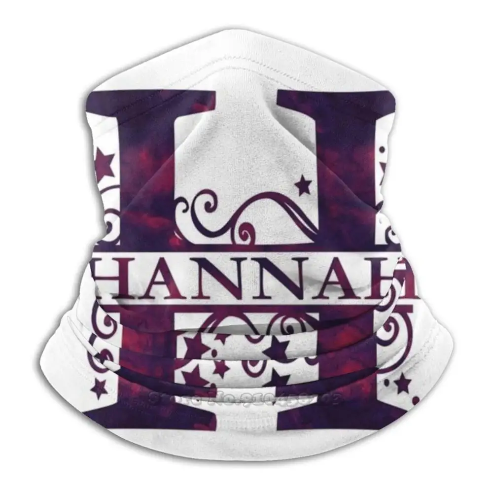 

Hannah | Girls Name And Monogram In Dark Purple Scarf Bandana Headband Outdoor Climbing Warmer Face Mask