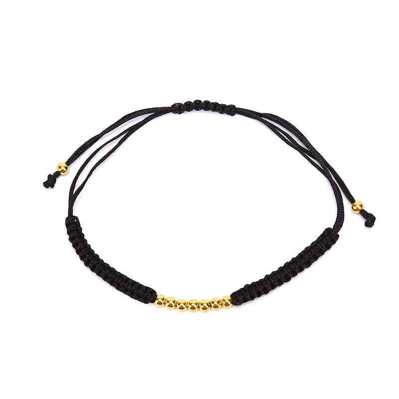 

Fashion Men Beads Bracelet Black Braided Handmade Weaving Charm Bangles Jewelry