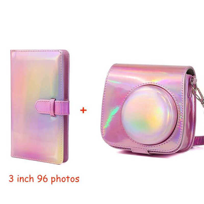 magic pink 3-дюймовый ярко мини-пленка фотоальбом 96 карманы с из искусственной кожи мгновенный чехол для фотографий в альбоме для ЖК-дисплея с подсветкой Fujifilm Instax Mini8/8+/9 - Цвет: magic pink