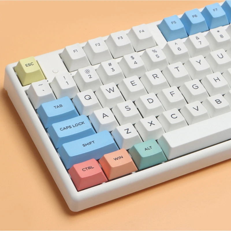 

Cherry Profile ANSI 117 Key PBT Chalk Sleeve Keyset Keycap Dye Subbed For Cherry MX Switches Mechanical Keyboard