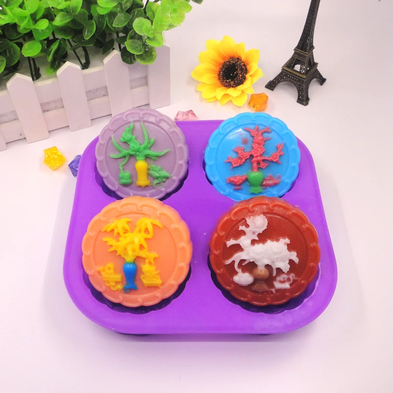 6 форма силиконовая для мыла 4 полости хлеба ручной работы инструменты украшения