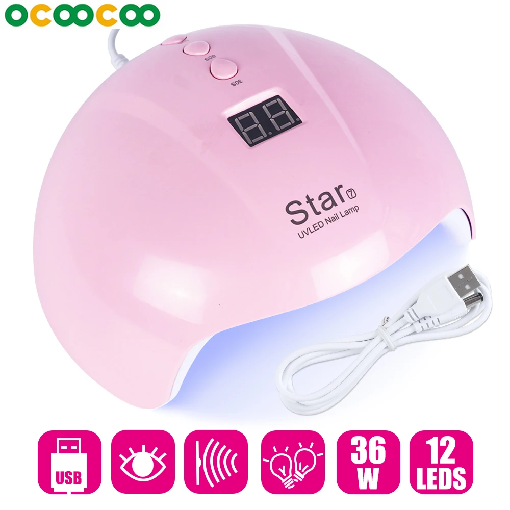 36 Вт Сушилка для ногтей УФ Светодиодный лампа отверждающая все гель маникюрный
