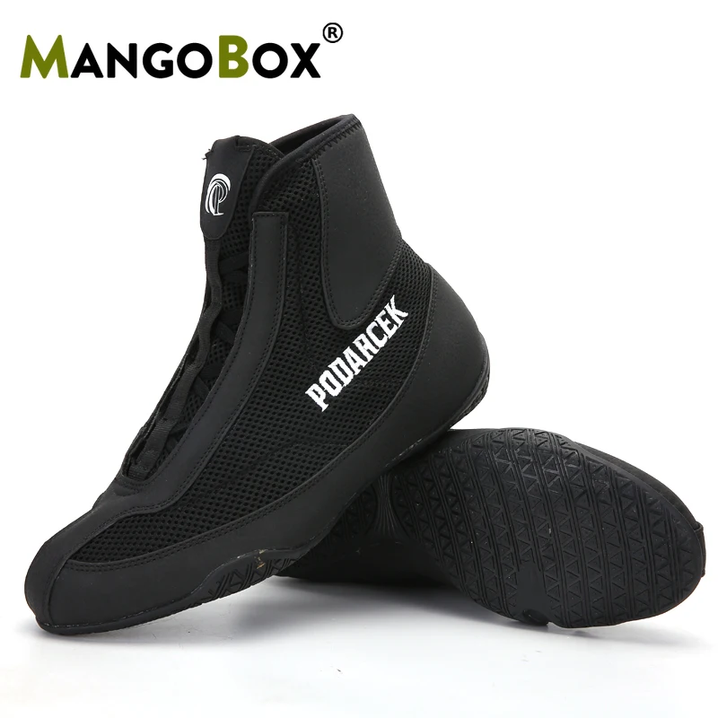 Jual Pria Gulat Tinju Sepatu Profesi Pelatihan Tempur Shoes Pergelangan Kaki Gulat Sepatu Pelatih Otot Binaraga Gym Sepatu Sanda