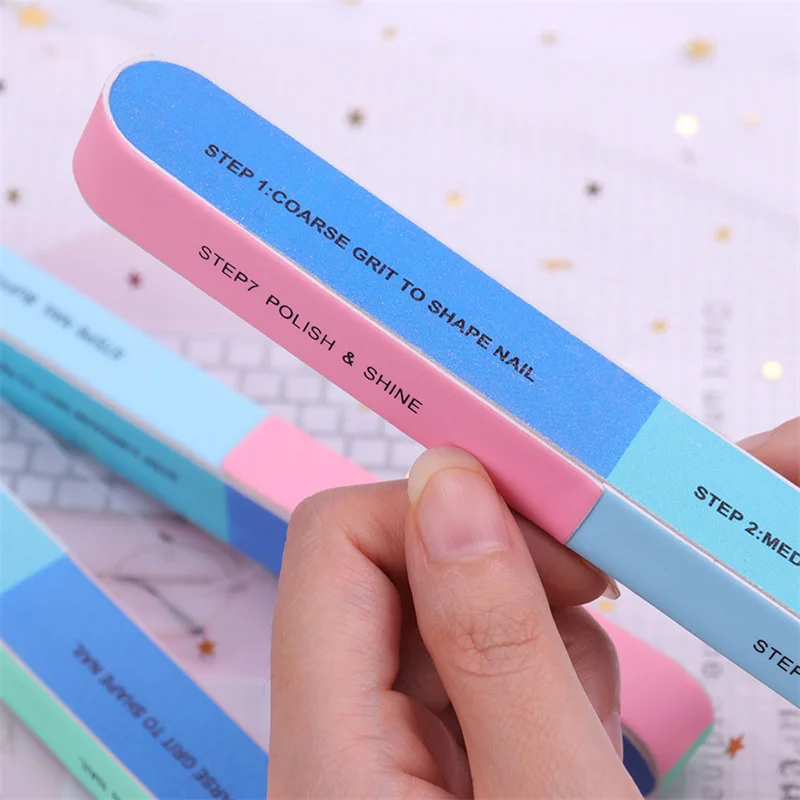 

1pc 7-sided Polishing File Nail Tool Creative Printing Nail File Sanding Professional Nail File Multifunctional Nail Tool