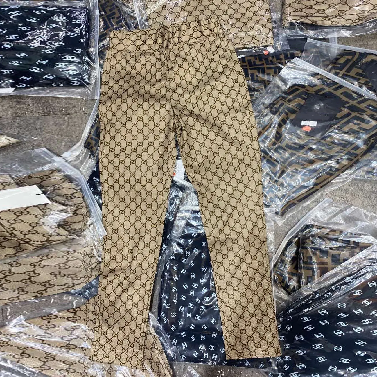 

2021 Spring and Autumn New Women's Sexy Double G Letter Printed Leggings Fashion Brand Casual Pants