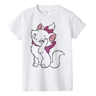 Детская футболка с коротким рукавом, круглым вырезом и принтом кота
