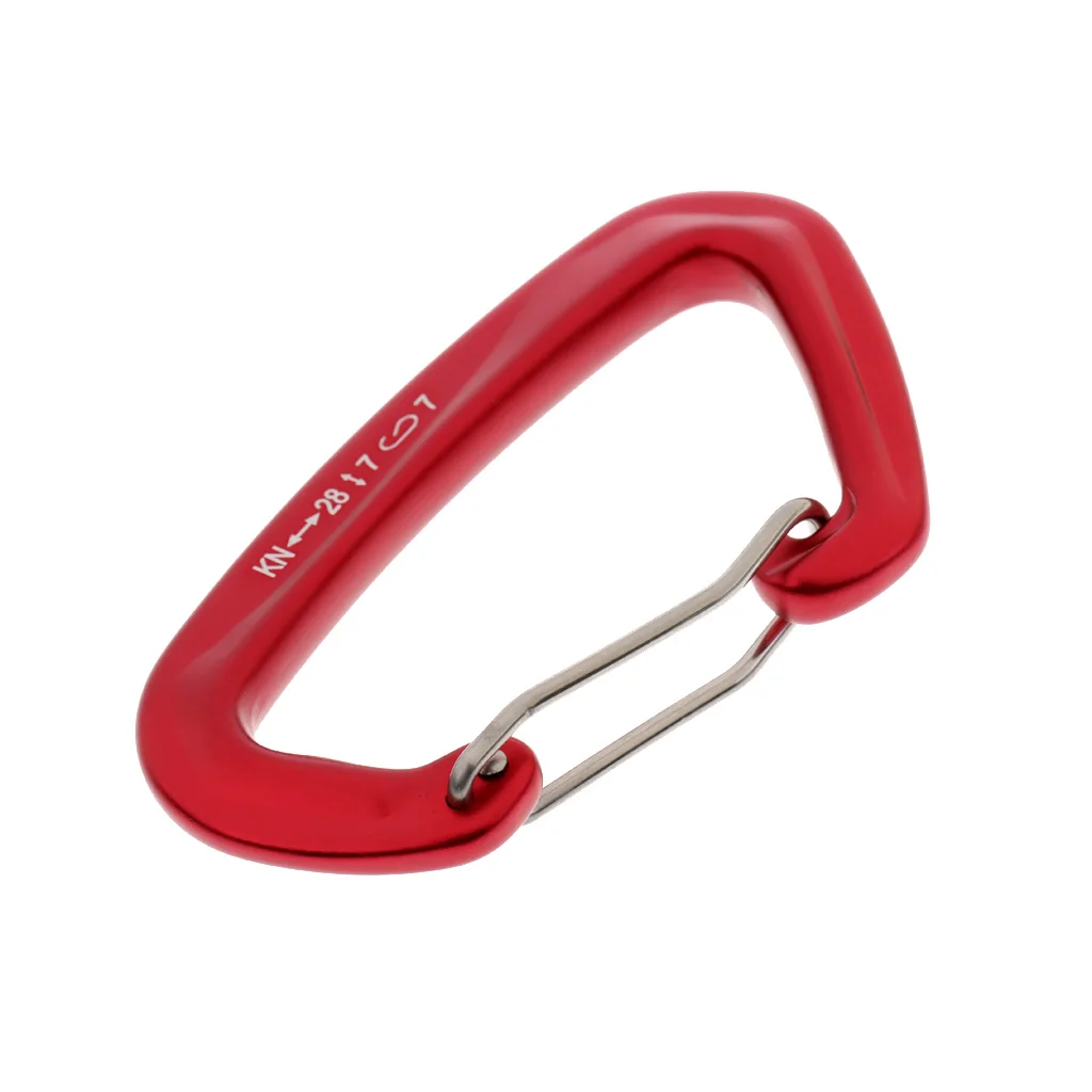 

Pro Safety 28KN D Shape Spring Clip Wire Gate Carabiner For Rock Climbing Caving