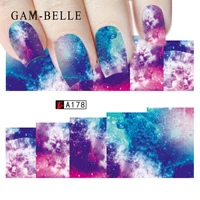 gam belle 1pc nail stickers set brilliant color painting designs nail art decals sliders transfer foil decoration manicure