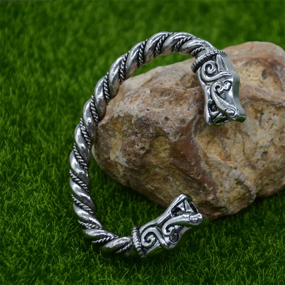 Norse Dragon Head Viking Bracelet Bangle Vikingos Jewelry Accessories Dropshipping 2021 | Украшения и аксессуары