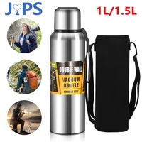 large capacity thermos bottle for tea portable thermal mug double wall stainless steel thermos cup sport travel water bottle