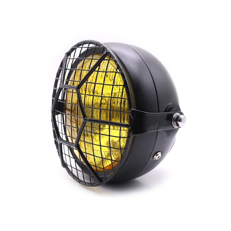 Мотоцикл чистая Head Lamp Универсальный маска фара DC 12V Ретро кронштейн гриль фары