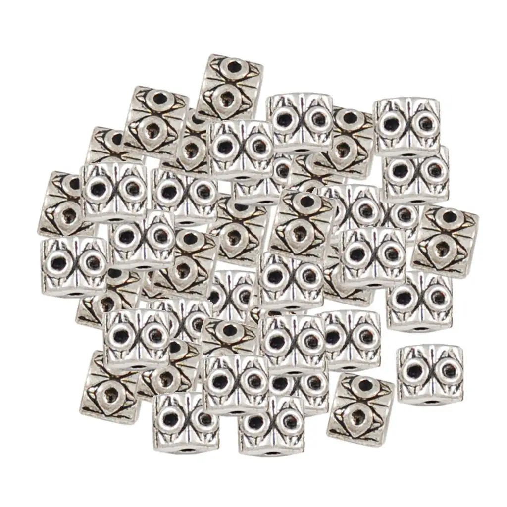 

50pcs Alloy Jewelry Making Beads Spacer Beads Antique Spacer European Style Jewelry Findings, Hair Accessory DIY Crafts