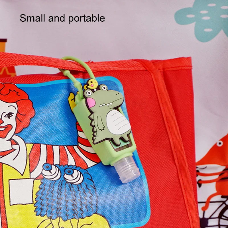 

2pcs Cartoon Silicone Mini Liquid Soap Dispenser Bottle with Detachable Cover Travel Portable Safe Gel Holder Container LAD