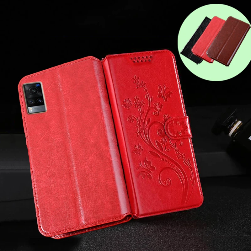 

Кожаный чехол-бумажник с рисунком дерева и башни для телефона vivo X60