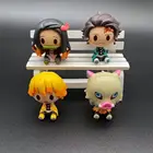 Амин фигурка 4 шт.компл. Demon Slayer Q версия Kimetsu no Yaiba Сидящая кукла-призрак танджиро нидузи Коллекция ПВХ Подарочная модель игрушки