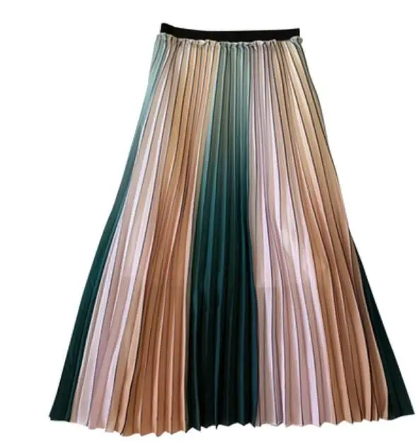 Женская шифоновая длинная юбка романтичная Радужная А силуэта с высокой талией и