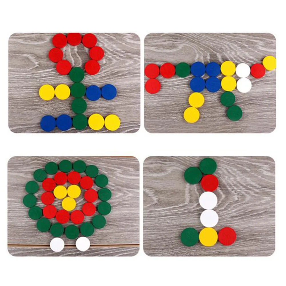 100 шт./компл. детские деревянные красочные диски детская игрушка математические