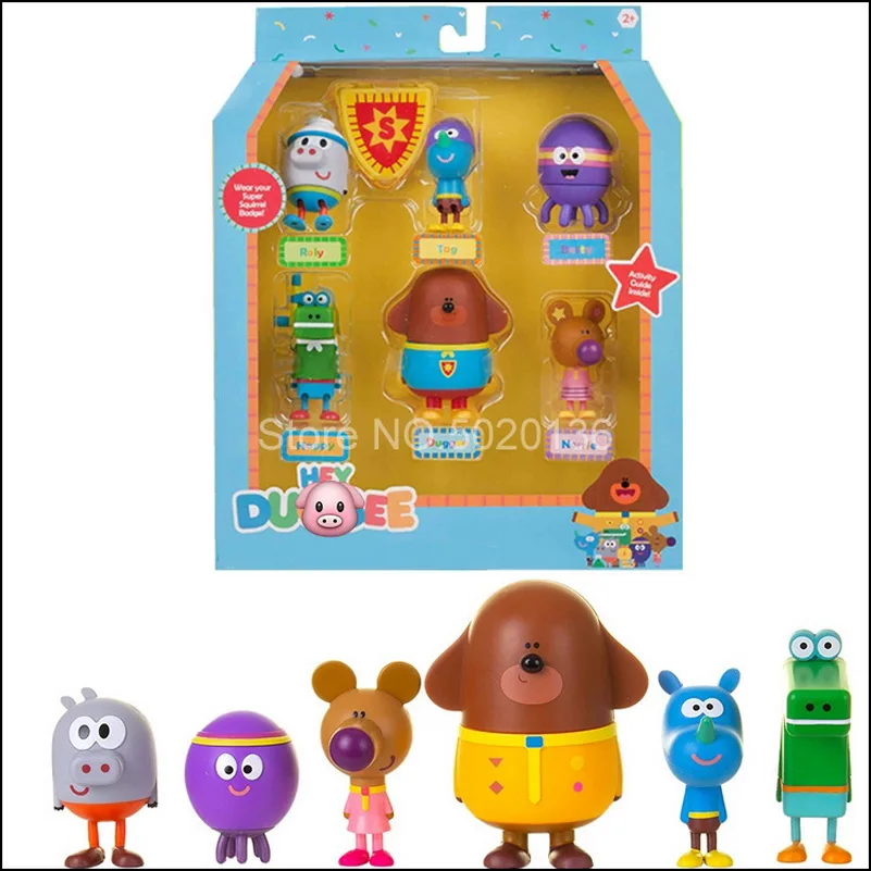6 шт./лот модные фигурки Hello Duggee из ПВХ Бетти Норри Happy Roly Tag Мультяшные аниме модели