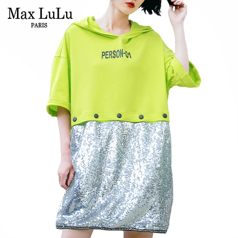 Max LuLu/Новинка 2020 года Модные летние женские платья с блестками в стиле пэчворк