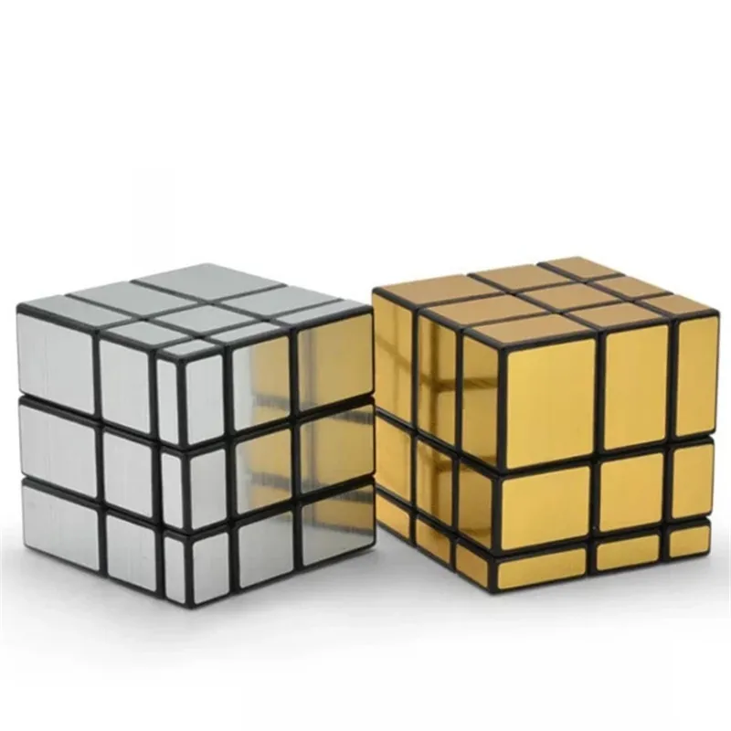 QYTOYS 3x3x3 магический зеркальный куб наклейки Золотой скоростной кубик-головоломка