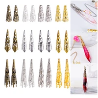 4 colors 23mm 36mm 41mm tibetan style iron long filigree cone beads caps spacers for earring pendant jewelry diy craft making