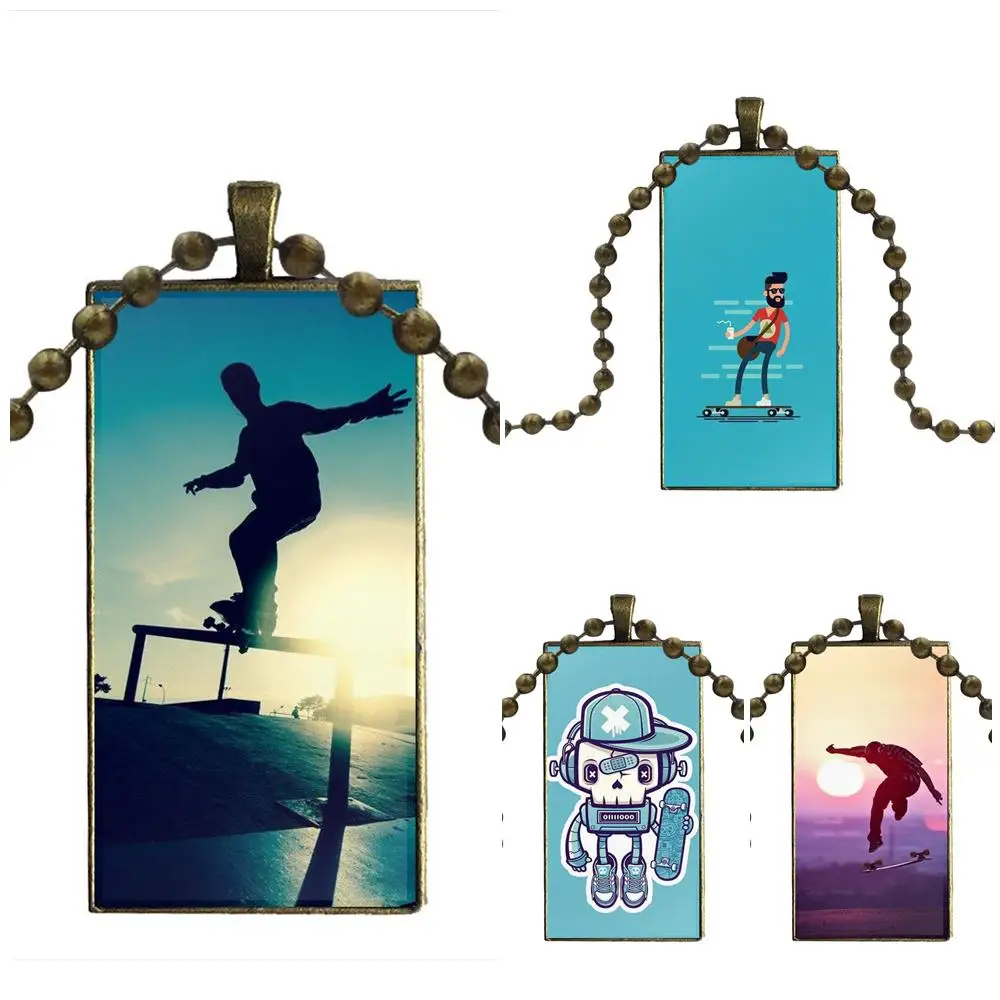 Для унисекс модный спортивный скейтборд Винтажные Ювелирные изделия бронзового