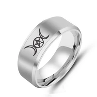 nostalgia wicca triple moon goddess stainless steel jewlery titanium ring for men women cool stuff 2021