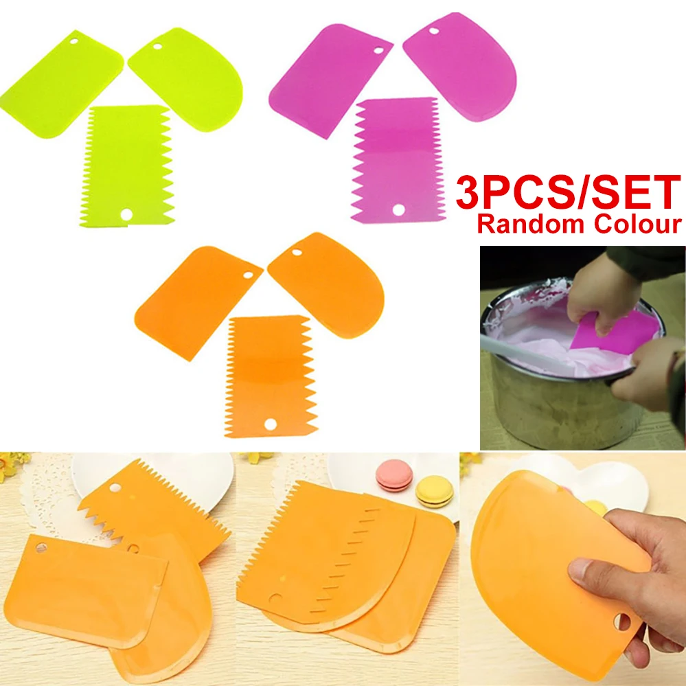 3 шт./лот скребок для крема неправильные зубные края DIY украшения торта помадка