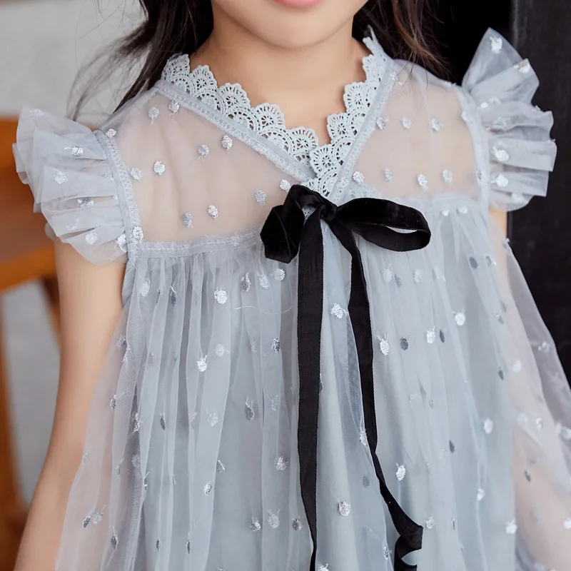 Платье для маленьких девочек 2021 летние платья газовое детское платье с цветочным