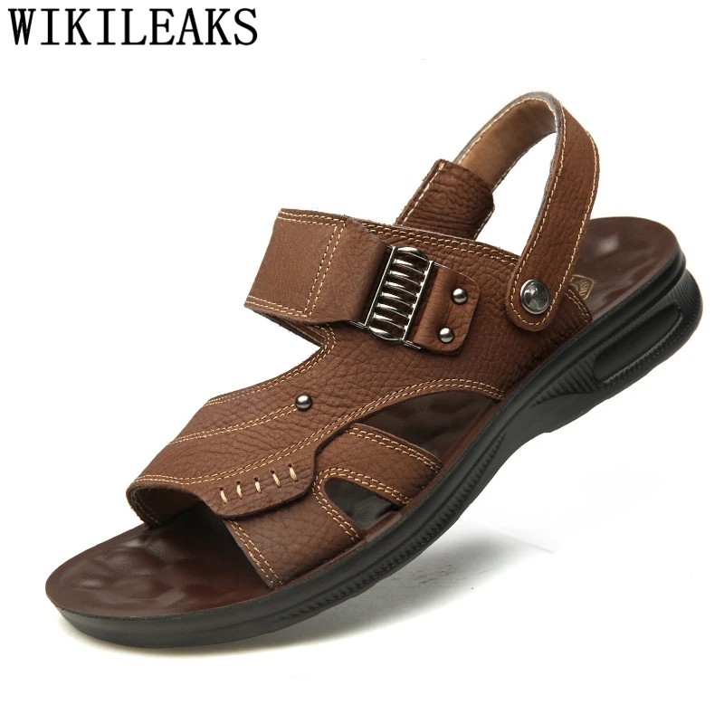 

Mens Sandals Genuine Leather Italian Beach Sandals Mens Sandals Summer Zapatos De Hombre Erkek Ayakkabi Chaussure Homme Тапочки