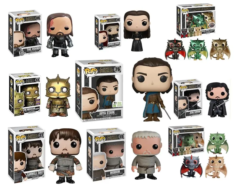 FUNKO POP Игра престолов Арья Старк маунтай собака Джон Сноу Дейенерис Таргариен дрогон призрак Тирион Ланнистер фигурки