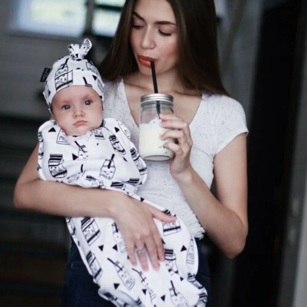 Простыня для новорождённого мягкая пеленка с длинными рукавами Swaddleme Beanie cap Хлопок Младенческая дышащая молния спальный мешок