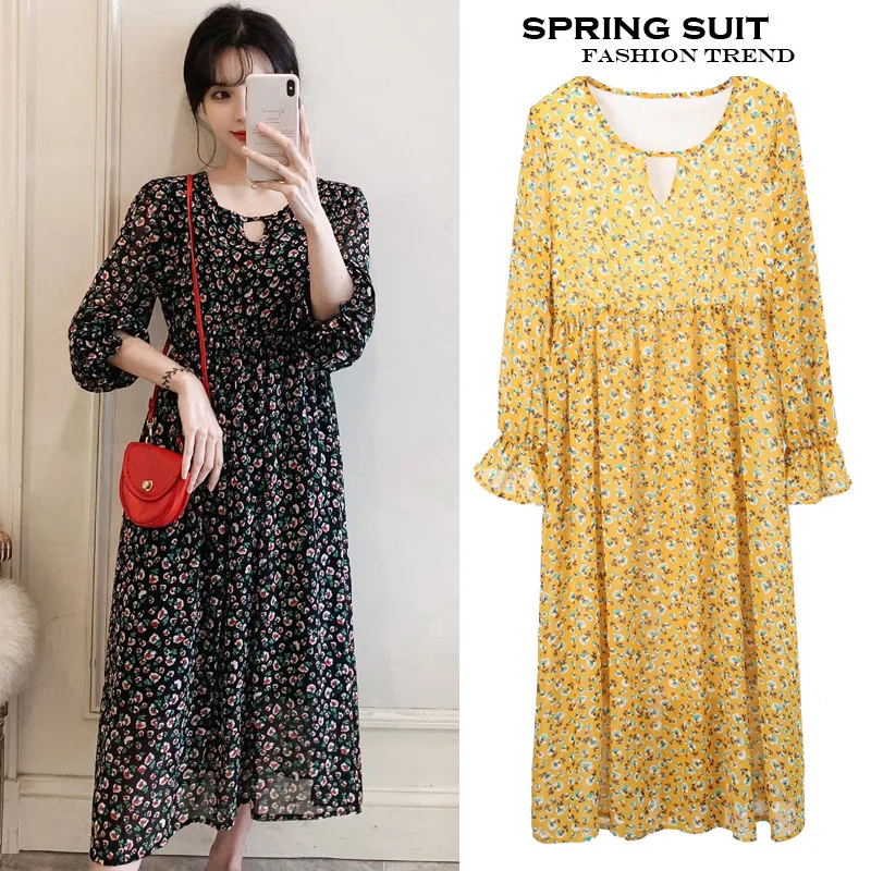 Envsoll платья для беременных платье 2020 весна лето длинное шифоновое в горошек