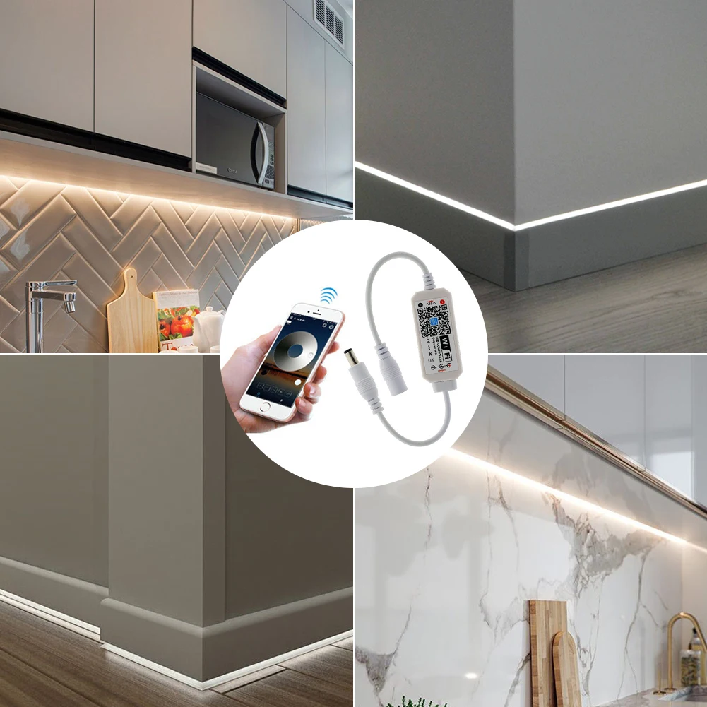 

DC 5-28V Wireless Mini WiFi Dimmable Controller for Single Color LED Strip Light