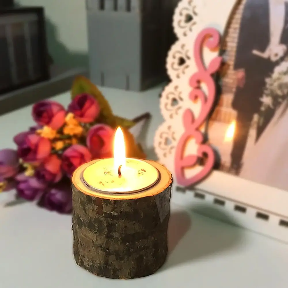 Подсвечник из натуральной древесины сосны/деревянный чайный светильник