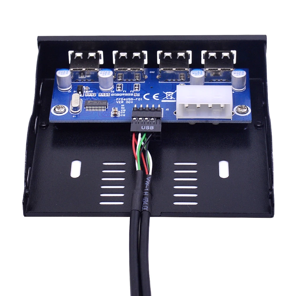 CHIPAL 4 порта USB 2,0 концентратор USB2.0 адаптер PC Передняя панель расширительный кронштейн с 10Pin кабелем для рабочего стола 3,5 дюймов FDD ячейка для дискет