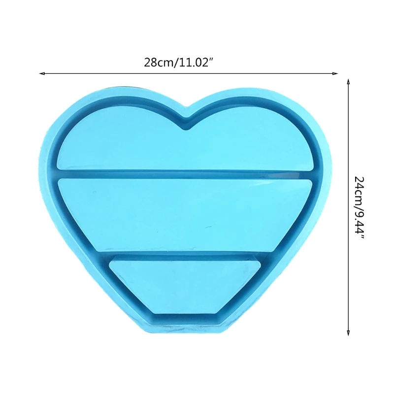 

F3MF Love Heart Shaped Jewelry Organizer Epoxy Resin Mold Storage Box Casting Silicone Mould DIY Crafts Home Decorations Mold