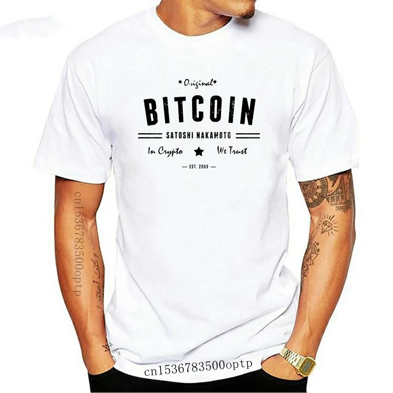 New 2021 Printed Men T Shirt Cotton Short Sleeve Bitcoin Original Satoshi Crypto Logo T Shirt Women tshirt