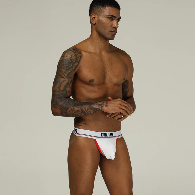 Мужские трусы-джоки AIIOU сексуальные гей-бикини стринги с открытой промежностью