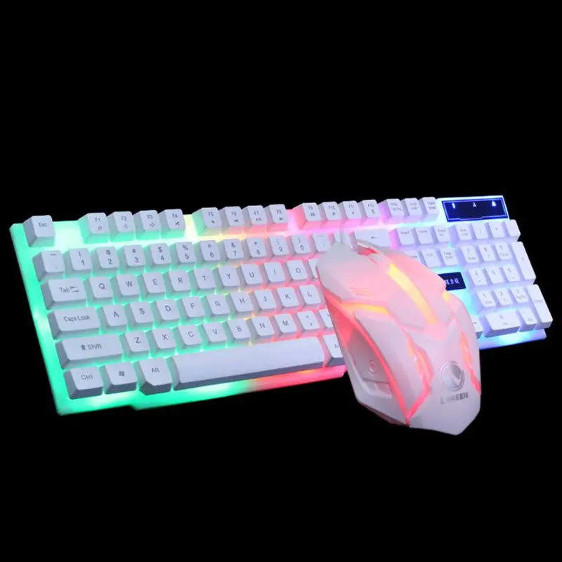 

New Gaming Keyboard and Wired Mouse Combo Set LED Light Backlight for Computer PC M5TB