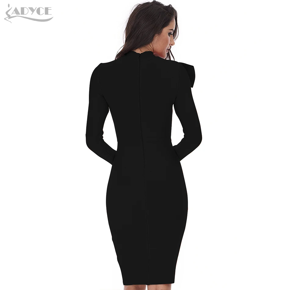 ADYCE новинка 2019 зимнее темно зеленое облегающее Бандажное платье женское с